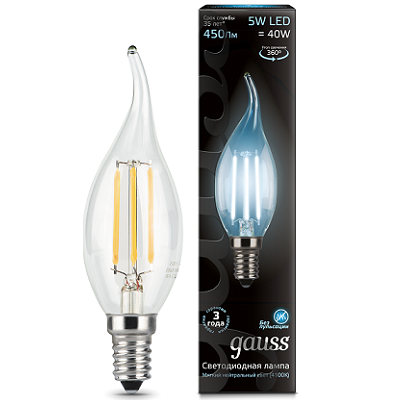 Лампа LED Filament Candle tailed E14 5W 4100K 104801205